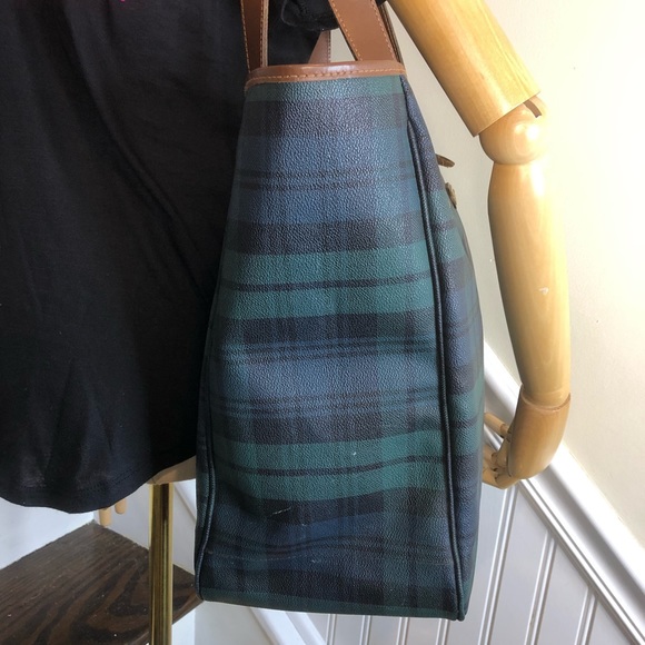 RALPH LAUREN Black Watch Waxed Leather Coated Canvas Activity Baby Toddler Bag - Picture 6 of 17